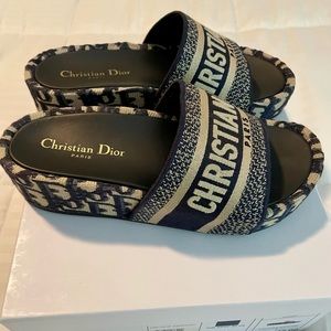 Christian Dior Dway Mules Blue Size 37